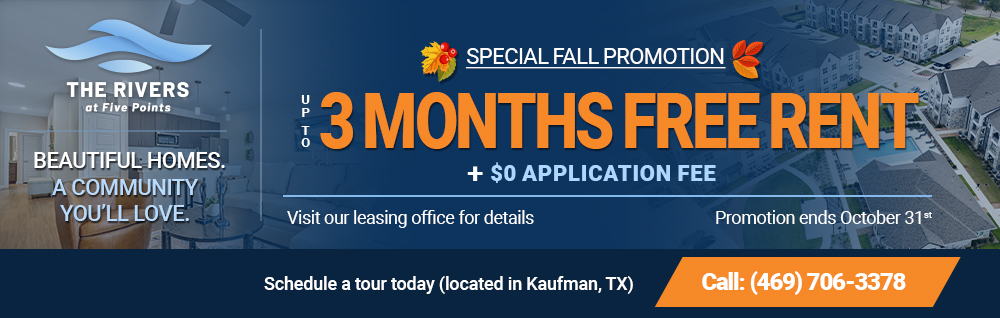 Zero prorated rent plus two months free promotion